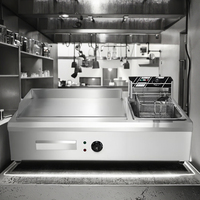 Plancha Eléctrica Comercial Todo en Uno de Acero Inoxidable, Equipo de Cocina para Hoteles y Restaurantes