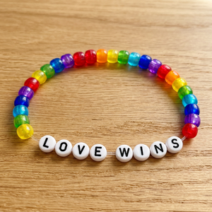 Cute Rainbow Letter Acrylic & Resin <b>Beaded</b> <b>Bracelet</b> Multicolor Charm Elastic Unisex Jewelry Gift for Anniversary Birthday - Product Image 2