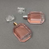 Flacons de parfum vides de luxe octogonaux personnalisés de 100 ml, en verre épais, avec bouchon en acrylique cristallin, OEM ODM