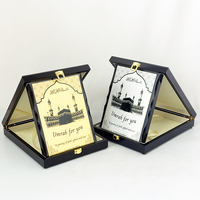 Plaque de certificat en bois noir pliable personnalisée avec plaque dorée ou argentée, boîte de plaques de récompense MH-LJ0761