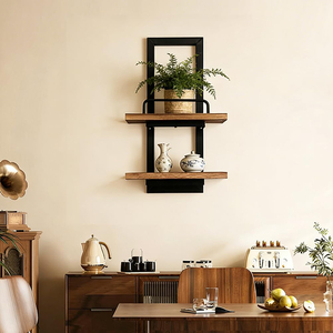 Estantes Flotantes Verticales de 2 Niveles para Montar en la Pared, Exhibidor de Macetas Colgante, Fácil de Instalar, Estante de Oficina, Pasillo Estrecho, Regalo para el Hogar - Product Image 1