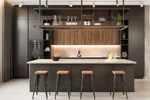 Ace Popular Modern Style <strong>Grey</strong> Kitchen Cabinet <strong>Cupboard</strong> With Island - Product Image 4