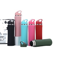 Bouteille d'eau isotherme portable de luxe personnalisée en acier inoxydable avec paille pour cadeaux d'affaires – Chaud et froid