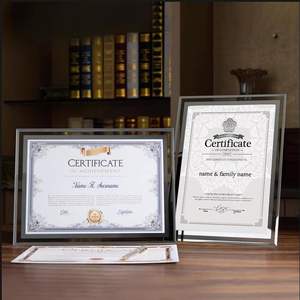 Cadre pour diplôme et certificat A4, cadre photo mural en verre cristal pour récompenses - Product Image 2