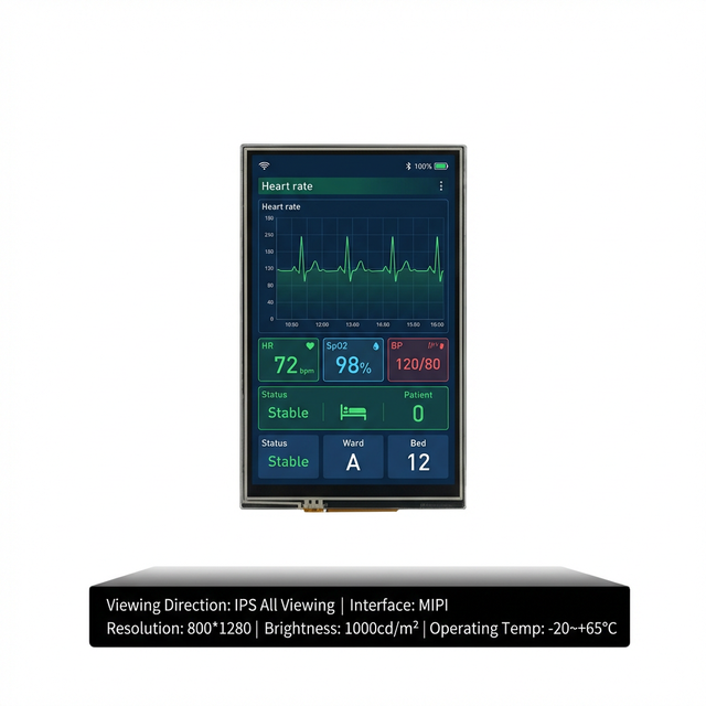 BOE TMK 7 Inch 800x1280 TFT LCD Display MIPI Interface IPS High Brightness 1000nits Industrial Embedded Touch Screen LCD Module
