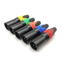 Vente en gros aiguille en cuivre plaqué or filetage intérieur couleur noire prise de microphone compacte à 3 cœurs