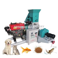 Nouvelle machine extrudeuse de granulés d'aliments pour animaux et poissons, automatique, 380V/220V, 1 tonne/h, faible bruit, pour la farine de soja