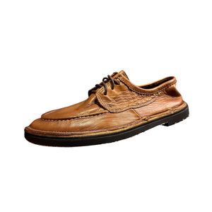 Baskets sportives en cuir marron délavé pour hommes, faites à la main, décontractées, à lacets, confortables, antidérapantes, légères, été-printemps - Product Image 5