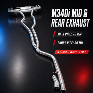ท่อไอเสีย Cat-Back รุ่น M340i G20 B58 พร้อมปลายท่อแบบ M, ผลิตจากสแตนเลส 304 สำหรับ BMW M340i M440i G20 G22 3.0T - Product Image 1