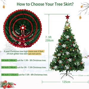 Grande Gonna per Albero di Natale con Decorazione per Gambe, Ecologica, Rossa e Verde, Decorazioni Natalizie Invernali di Babbo Natale - Product Image 4