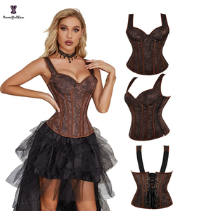 Corsé Gótico Vintage para Mujer con Escote Pronunciado, Corsé Superior Negro 2023 Nuevo Bustier con Sujetador Acolchado - Product Image 3
