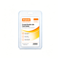 Porte-carte d'identité transparent double face en plastique personnalisable, étanche, pour employés, étudiants