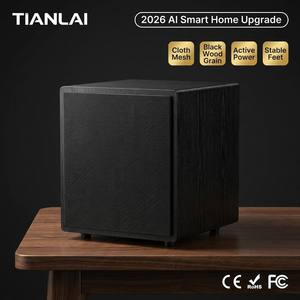 Subwoofer actif en <span class=keywords><strong>bois</strong></span> avec grille en maille, 300W, système home cinéma haute puissance, enceinte audio stéréo <span class=keywords><strong>HiFi</strong></span> avec basses profondes, boîtier noir - Product Image 1