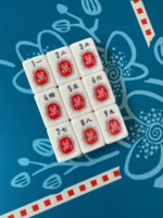 2026 Desain Naga Bunga Vintage Baru yang Lucu 160pcs Set Mahjong Akrilik Amerika Hadiah Unik untuk Pecinta Permainan Budaya