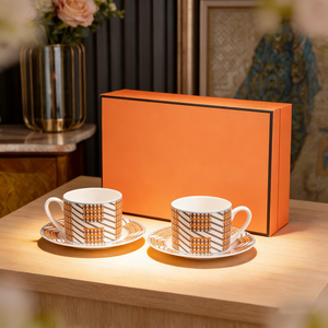 Luxury Striped Geometric Ceramic Coffee <b>Cup</b> <b>Set</b> With Saucer Premium Porcelain Tea <b>Cup</b> Saucer <b>Set</b> For Home Dining Table Decor - Product Image 6