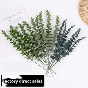 Feuilles d'eucalyptus artificielles en plastique en gros, plantes vertes artificielles, arrangements floraux pour les mariages, décoratifs - Product Image 3