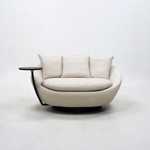 Fauteuil simple moderne avec table, fauteuil de salon, chaise longue rotative ronde pour balcon, fauteuil d'appoint pour villa et chambre à coucher - Product Image 2