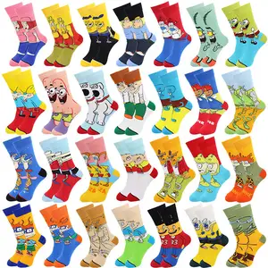 High Quality Cotton Wholesale Anime Socks Cartoon Character Meias Funny Cartoon Socks For Men