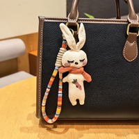 Nouveau porte-clés en tissu tissé à la main de style coréen, pendentif de dessin animé, accessoires de sac, accessoires mignons pour animaux, breloque de sac