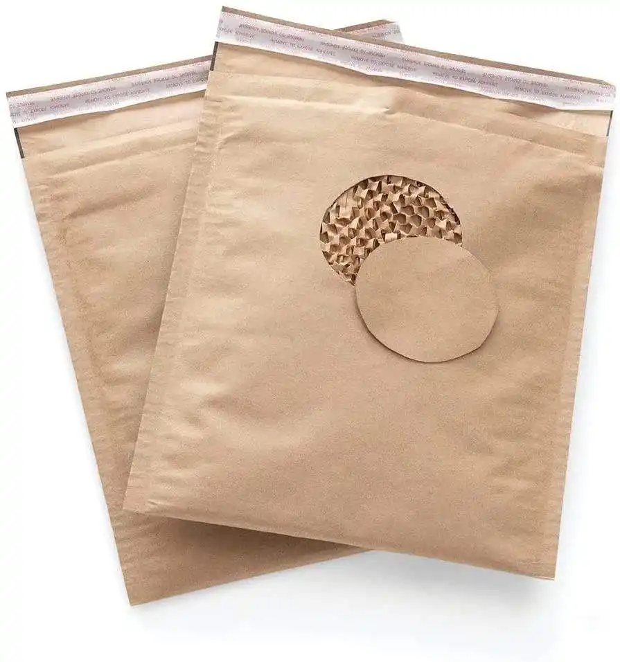 Cuscino a nido d'ape corriere Mailer imbottito spedizione Logo personalizzato Eco Friendly ondulato carta Kraft buste a bolle sacchetti postali