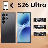 Teléfono Celular S26 Ultra Multifunción NFC Desbloqueado 5G con Reconocimiento Facial, GPS, 22GB+2TB para Trabajo de Oficina, Viajes Diarios y Uso Comercial