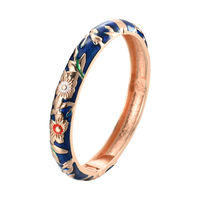 Bracelets indiens plaqués or 10 mm pour femmes, motif floral coloré cloisonné, accessoires de mode, vente chaude Daili