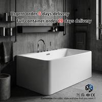 Baignoire autoportante de massage et de trempage, design nordique moderne, blanche, écologique, couleur personnalisable, avec douchette, pour hôtels et appartements