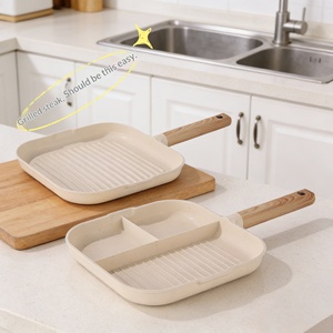 Poêle antiadhésive en pierre Maifan, mini poêle à œufs et steaks <span class=keywords><strong>pour</strong></span> la maison, poêle à frire multifonctionnelle avec manche en bois, compatible induction <span class=keywords><strong>pour</strong></span> le petit-déjeuner - Product Image 4