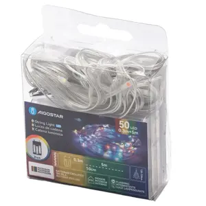 Ghirlanda di luci LED a batteria 3AA, in PVC e rame, colori RGBY, 5m - ideale per decorazioni, feste e ambientazione. - Product Image 2
