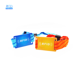 Entradas para eventos 1K Código <span class=keywords><strong>QR</strong></span> personalizado imprimible Sin efectivo Tela ajustable textil elástico RFID NFC Pulsera - Product Image 2