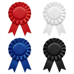 Ruban de rosette de récompense <span class=keywords><strong>en</strong></span> <span class=keywords><strong>satin</strong></span> avec panneau central vierge pour cérémonie et exposition - Product Image 1