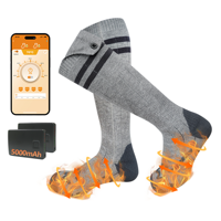 Chaussettes chauffantes électriques tricotées respirantes antidérapantes unisexes personnalisées avec batterie rechargeable pour le ski et le snowboard en hiver