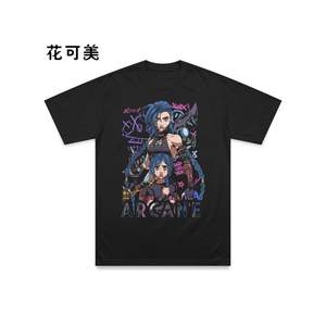 T-shirt Vintage Lavata con Stampa Anime Cartoon Unisex, Stile Europeo e Americano, in Puro Cotone, Manica Corta - Product Image 4