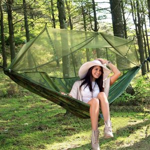 <span class=keywords><strong>Hamac</strong></span> de camping Woqi avec <span class=keywords><strong>moustiquaire</strong></span> et bâche de protection contre la <span class=keywords><strong>pluie</strong></span>, résistant, imperméable, léger, en nylon, portable - Product Image 6
