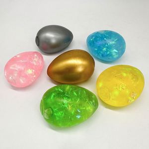 ไข่อีสเตอร์สีทองขนาด 7 ซม. ลูกบอลมอลโทสบีบเล่นได้ นุ่มนิ่ม บรรเทาความเครียด ของขวัญสำหรับเด็กและผู้ใหญ่ สร้างบรรยากาศแห่งความสุข - Product Image 1