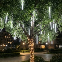 Guirlande lumineuse LED tubulaire effet pluie de météores, 20 ensembles connectables, étanche IP65 pour extérieur, multicolore, décorations de Noël et du Nouvel An