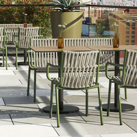 Ensemble de meubles de patio d'extérieur nordique, chaise en rotin et table d'appoint, pour balcon, café et bistrot