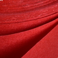 Großhandel 1mm Nadelfilz Vliesstoff 100% ES-Faser Schwerer Abriebfester Filzstoff Roter Hochzeitsteppich Hintergrund