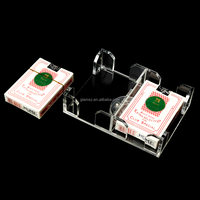 Boîte en acrylique de luxe élégante et unique pour 2 jeux de cartes à jouer, avec plateau de rangement moderne et élégant