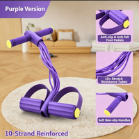 Pédale de yoga avec cordes en mousse à tension moyenne, 10 tubes, pour abdominaux, sit-up, entraînement à domicile, ensembles de fitness, emballage cadeau