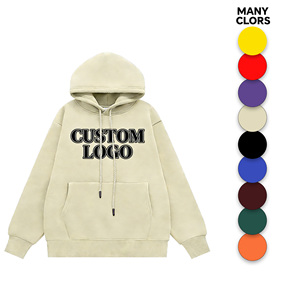 เสื้อฮู้ดดี้คุณภาพสูงแบบขายส่ง ทรงโอเวอร์ไซส์ ปักโลโก้ตามสั่ง ผ้าฟลีซ มีซิปและกระเป๋า  ลำลอง ผ้าฝ้าย 100% ODM กันลมสำหรับฤดูใบไม้ร่วง - Product Image 1