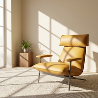 Fauteuil individuel moderne rembourré en cuir pleine fleur ou tissu, idéal pour salon et chambre à coucher – Vente directe usine