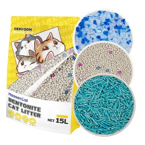 Toplu kedi kumu toptan Kitty Catlitter tozsuz topaklanma kağıt silika jel kristal Bentonite Tofu kedi kumu kum