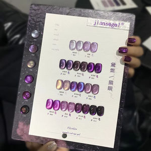 Desainer 12 warna manik kaca mata kucing Gel <span class=keywords><strong>Cat</strong></span> kuku populer di Eropa Amerika Serikat halus porselen putih manik kaca Aqua - Product Image 2