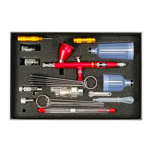 Ensemble d'aérographes avec buses de 0,2 à 0,5 mm, alimentation par gravité, double action, pression réglable, pour art, maquillage, artisanat du cuir, retouche et peinture - Product Image 5