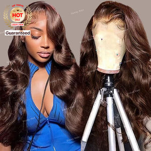 Perruque Lace Front 13x4 en Cheveux Humains Vierge Brésiliens, Ondulée, Brun Chocolat <span class=keywords><strong>Foncé</strong></span>, Pré-épilée, avec Dentelle HD Transparente - Product Image 3