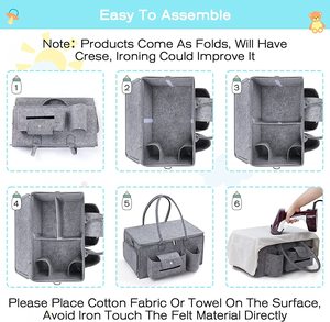 Túi Đựng Tã Trẻ Em Dung Tích Lớn Có Nắp, Thùng Đựng Đồ Đeo Vai Cho Trẻ Em Để Thay Đồ Bàn Và Xe Hơi, Giỏ Tắm Em Bé Di Động - Product Image 4