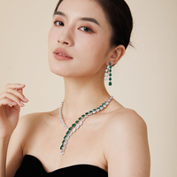 Collier de luxe haut de gamme en laiton à double couche en forme de poire avec incrustation de zircon, classique et mignon, cadeau de soirée pour femmes