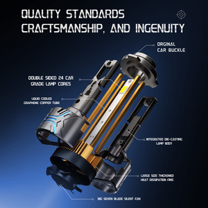 RUTENSE C14 300W 4 bakır tüpler <span class=keywords><strong>CSP</strong></span> 4575 <span class=keywords><strong>Led</strong></span> far yüksek güç H1 H4 H7 H11 9005 9006 9012 9007 far - Product Image 6