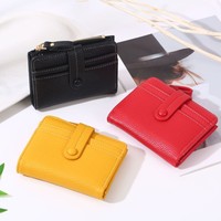 Dompet Wanita PU Harga Terjangkau, Dompet Koin Modis dengan Slot Kartu Multi, Penjepit Uang, Tempat Kartu Grosir 2025